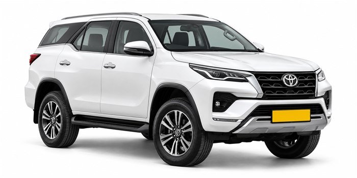 White Toyota Fortuner airport SUV