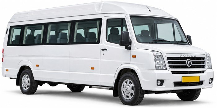 White Tempo Traveller minibus